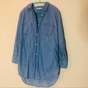 Long Sleeve button shirt dress Sz L